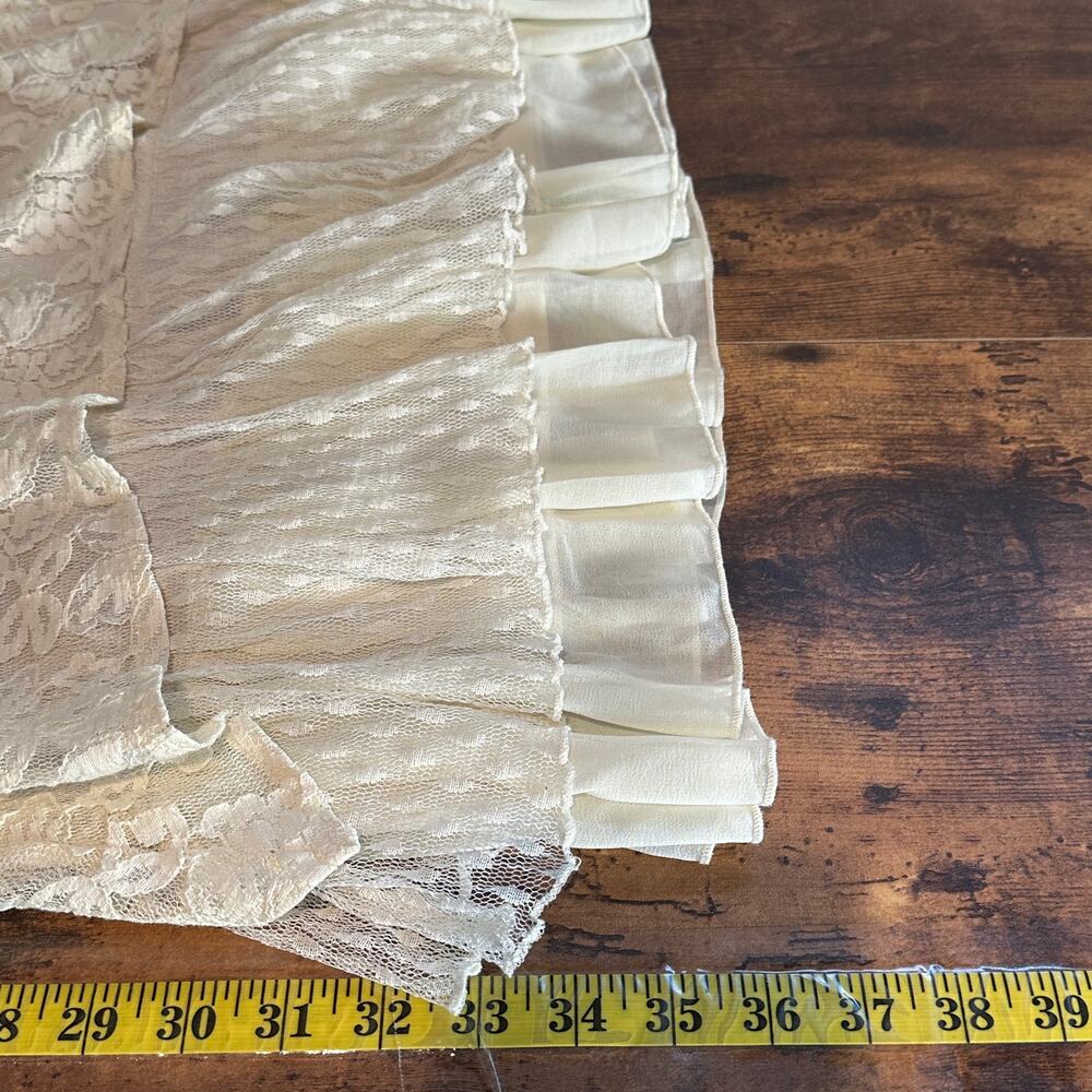 Anthropologie Areve Floral Lace Dress Large Cream Lined Fairy Cocktail Glam EUC - Picture 4 of 9